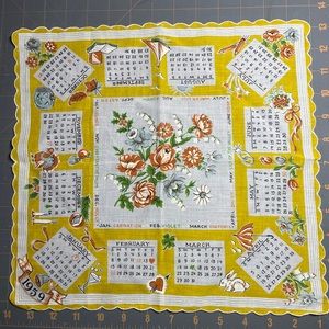 Vintage Calendar Handkerchief